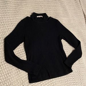 7 For All Mankind long sleeve black shirt with collar cut out